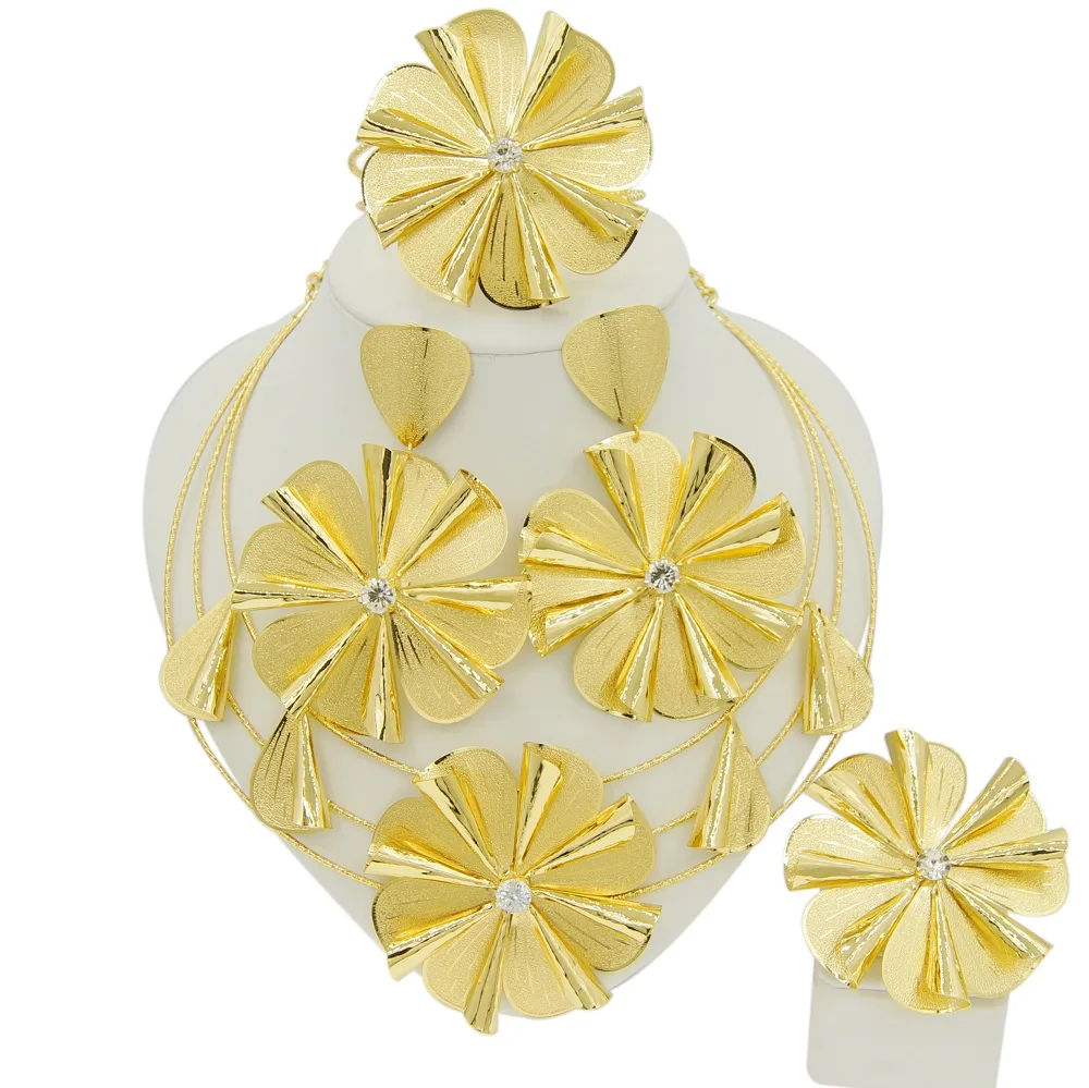 Zhuerrui Nigerian Collar Neck Jewelry Sets Choking Gold Necklace  Women Jewellery Sets Dubai Gold Bridal Jewelry Set HS2201430