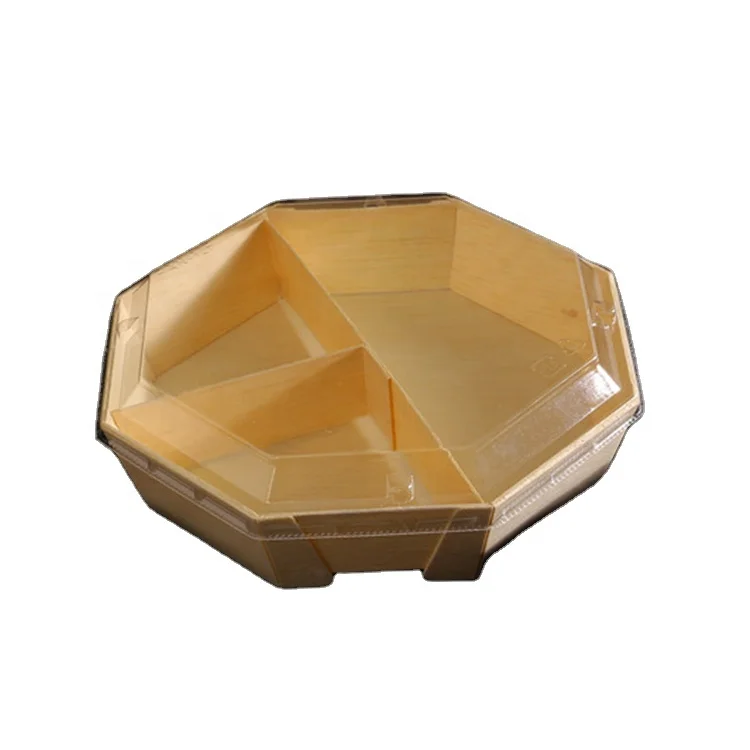Wooden Lunch Box Bento Box With Internal Separator Cryptomeria Wood Food Container