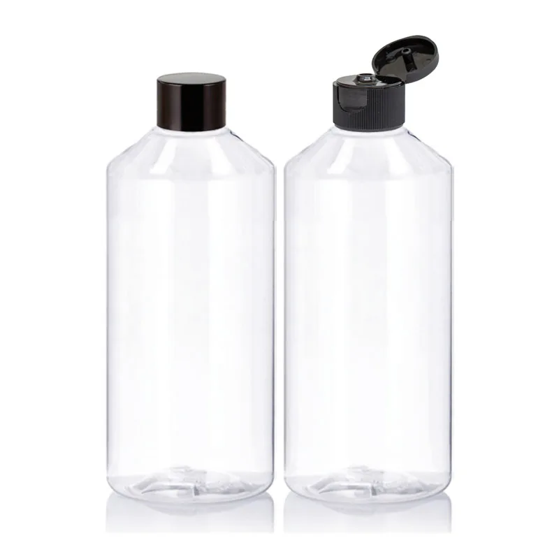 Clear Plastic Bottle with Cap for Essential Oil Potions Liquid Medicine - Shin Care Serum Bottle 500ml 16.9oz