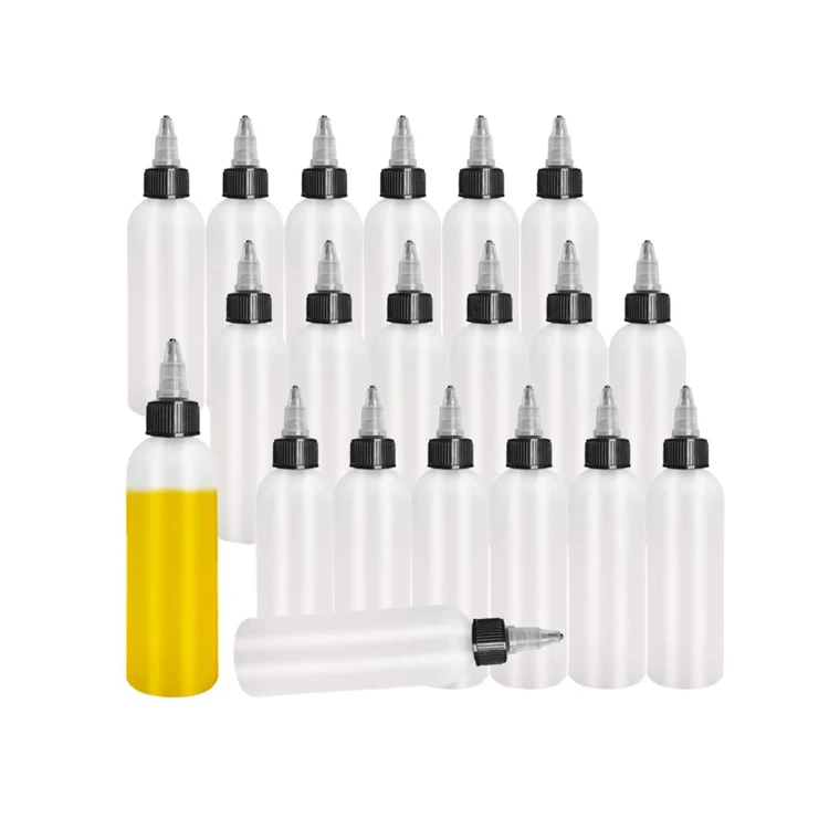 Wholesale 10-250 ml Twist Top Cap Plastic Bottle for Solvents Oils Paint Ink Squeeze Bottle with Twist Top Cap Tip Applicator