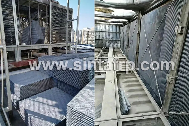 1000X1000mm Rigid PVC Sheet Fills Replacement cross flow cooling tower fill material