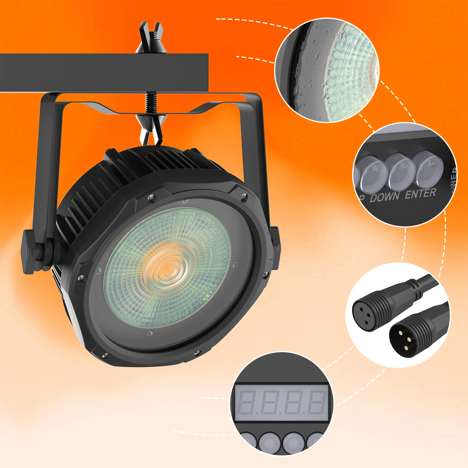 U`King 100W IP65 Waterproof Outdoor Exposure Lights For Bar Birthday Party Club KTV LED Par Lighting