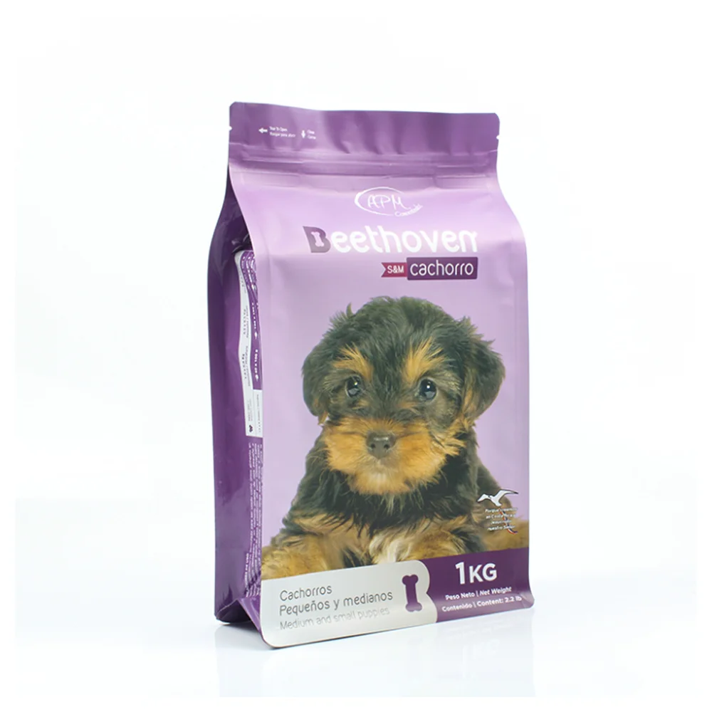 Food Grade CCY Pack Slider Zipper Pet Dog Food Packaging Recycled Plastic Food Flat Bottom Pouch Pouch