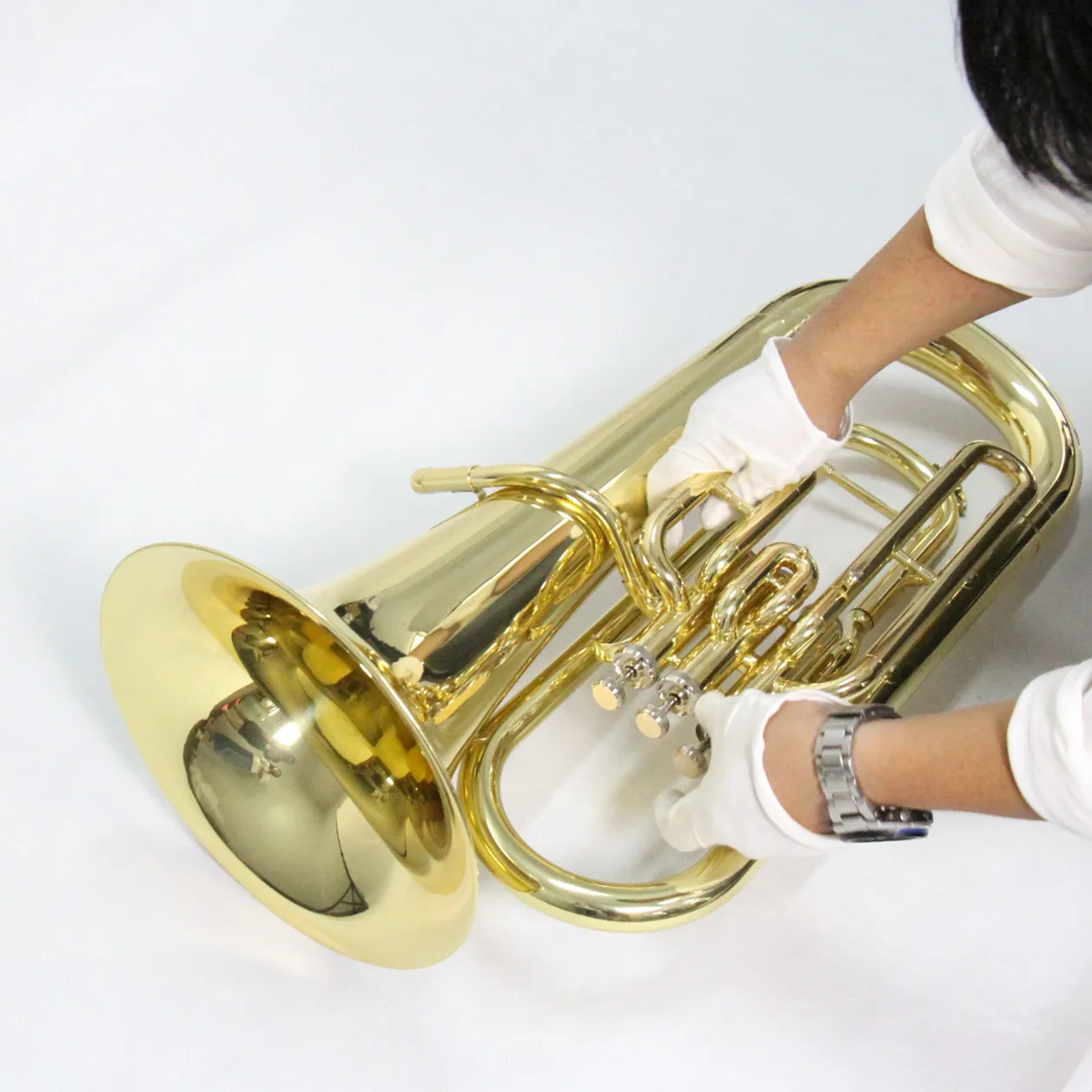  Профессиональный march euphonium 3 поршневой латунный материал cupronickel клапан Золотой лакированный