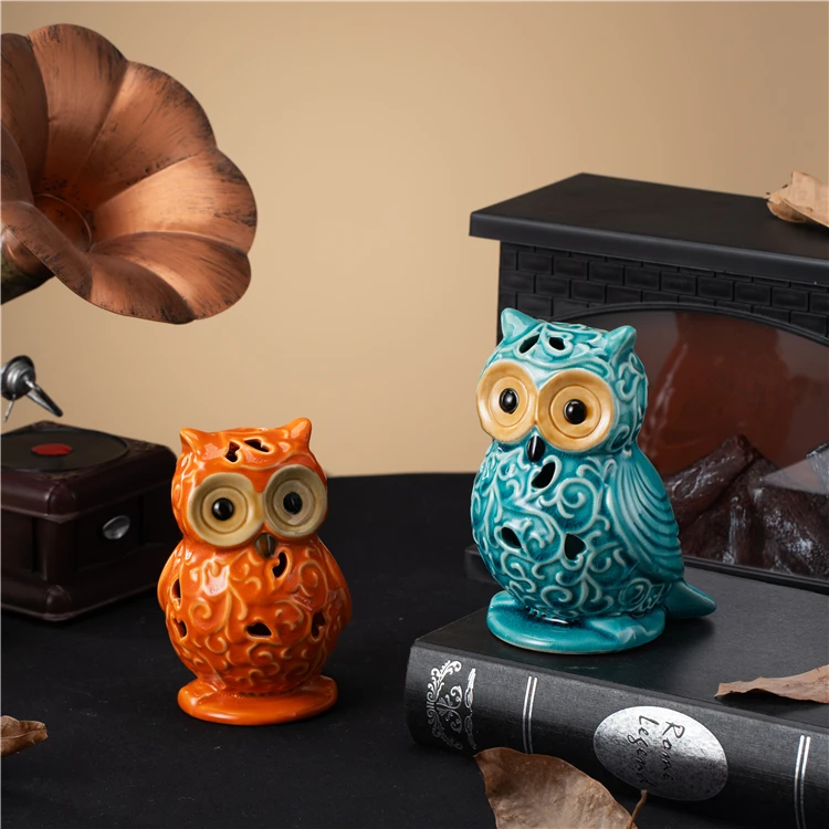 European Novelty Creative Interior Design Art Ornament Home Decor Item  Handmade Owl Ceramic Home Decorations