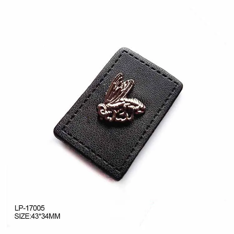 Stylish handmade jeans made label custom embossed leather patch for coat