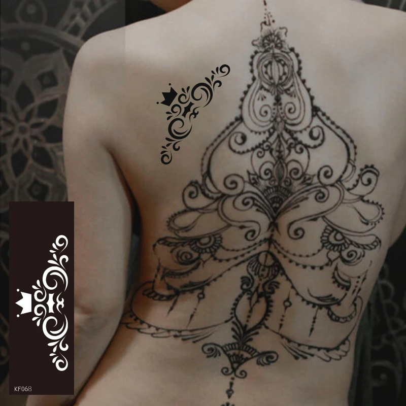 Fashion Body Art Tattoo Sticker Paper Black Waterproof Temporary Tattoo Sticker Hand Neck Wrist Art