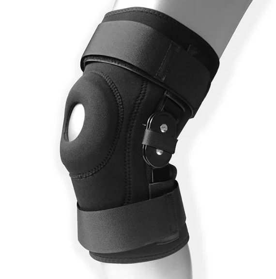Hinge neoprene knee support Knee Brace with Silicone Pad and Elastic Metal Side Bars  for Running Weightlifting Power lifting