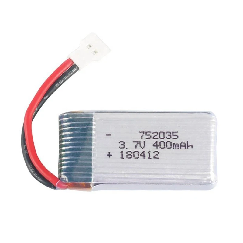 High quality 12months Warranty lithium battery 752035 7.4v 400mah 20C For Four-axis Drone X4 H107 H107D