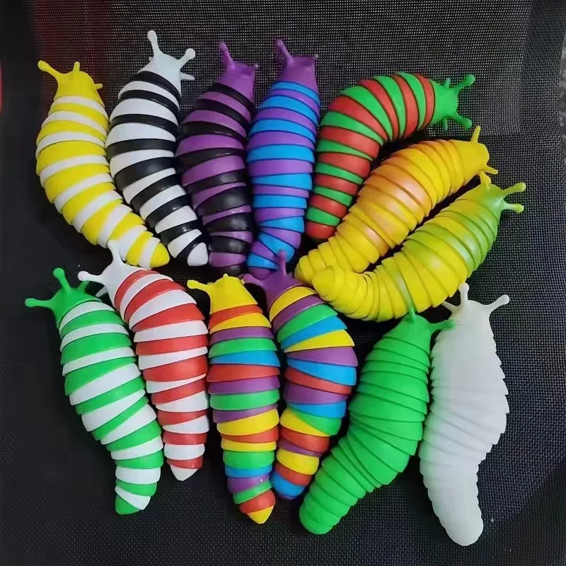 2023 New! Fidget Slug Fidget Toy on Tiktok Anti-stress Decompression Caterpillar Inchworm Articulated Stretch Slug Toys