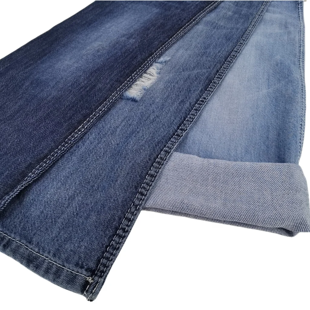 wholesale factory supply 8oz lightweight 95%cotton 5%polyester slub indigo blue denim fabric for appeal