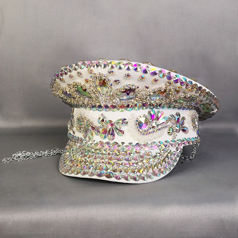 Costume Party Hat Performance Stage Carnival Dance Show Festival Fashion Handmade Adult Captain Hats
