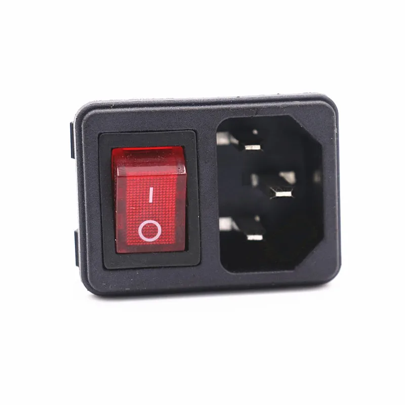 xinwan  Ac Power Inlet Connector C13 And C14 Ac Socket Plug With Fuse 3 Pins Plug Socket With the switch
