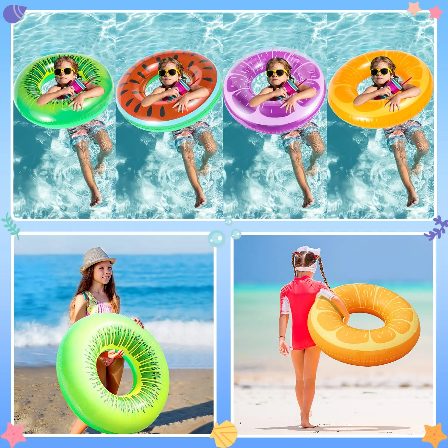 Netflix models inflatable swimming pool floating ring ladies beach toys fun water life jacket, (flamingo ring)