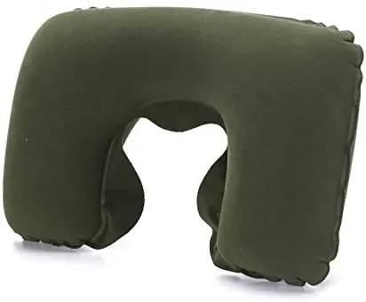 Custom printed logo U Shape Neck Back Air Cushion Pillow Outdoor Camping Travel Inflatable Pillow