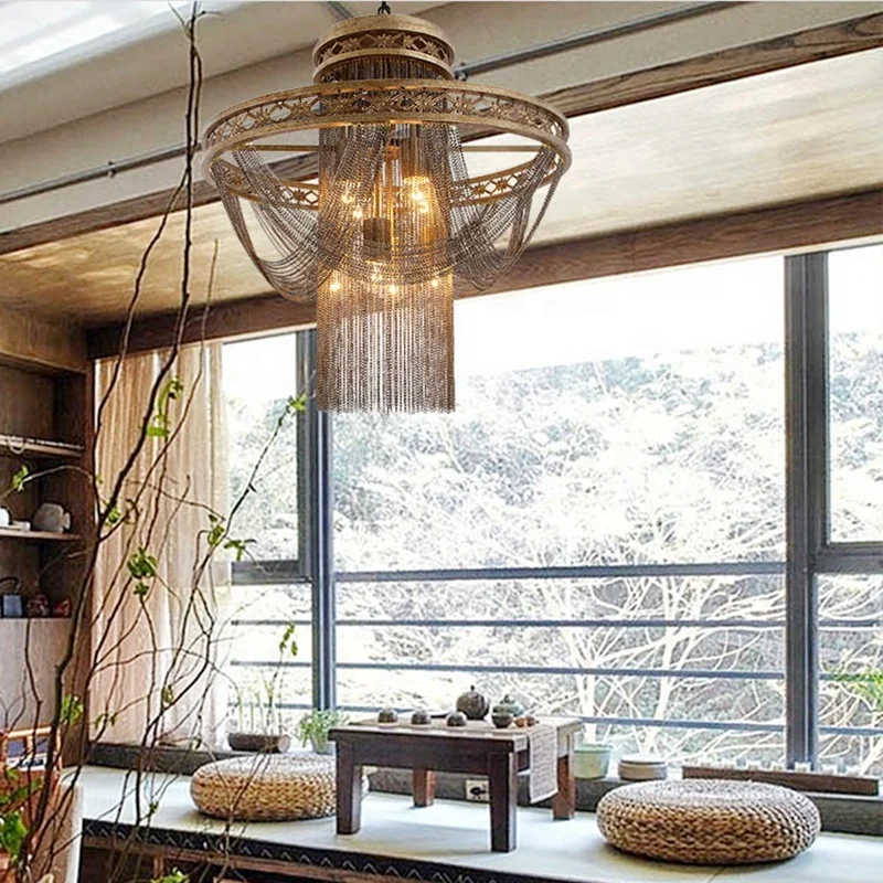 New design french empire iron chain chandelier 8-lights decorative lighting interior pendant lamp