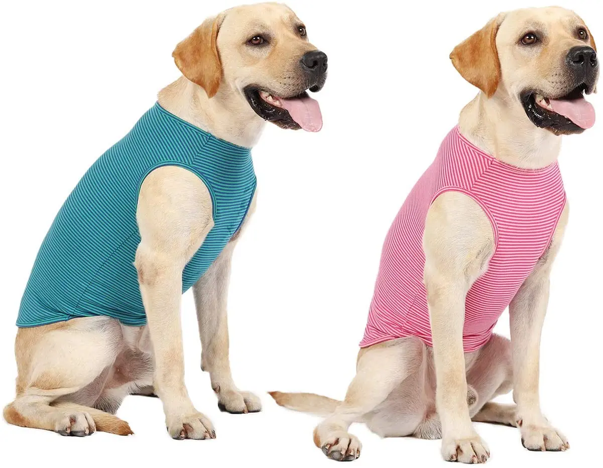 MGOO Striped Cotton Dog Shirt , Pet Breathable Soft Basic Clothes Tshirts for Dogs