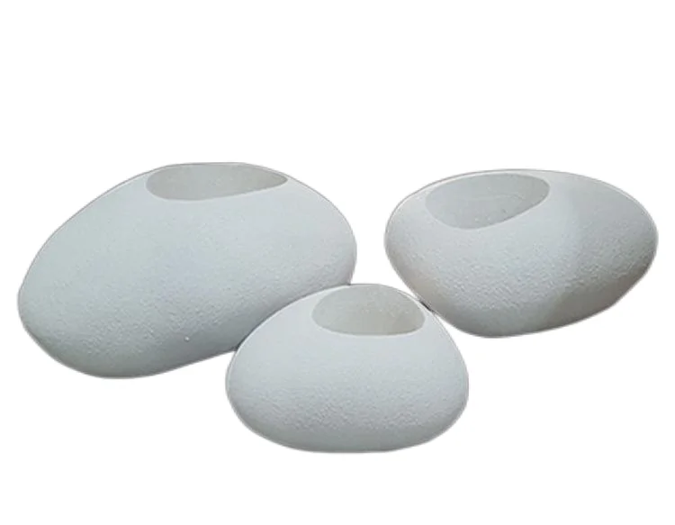 Newest Wholesale Factory Price Various Stone Shape Floor Plain Resin Flowerpot Planter Vase For Hotel