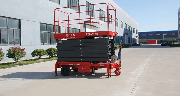 EX-A14S 14m Auxiliary Drive 24V 2019 Work Platform Lifts/Scissor Wheelchair Lift Electric Philippines 450kg