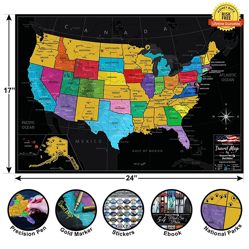 
Scratch Landkarte Scratch Canada World Watercolour Scratch Off Map 