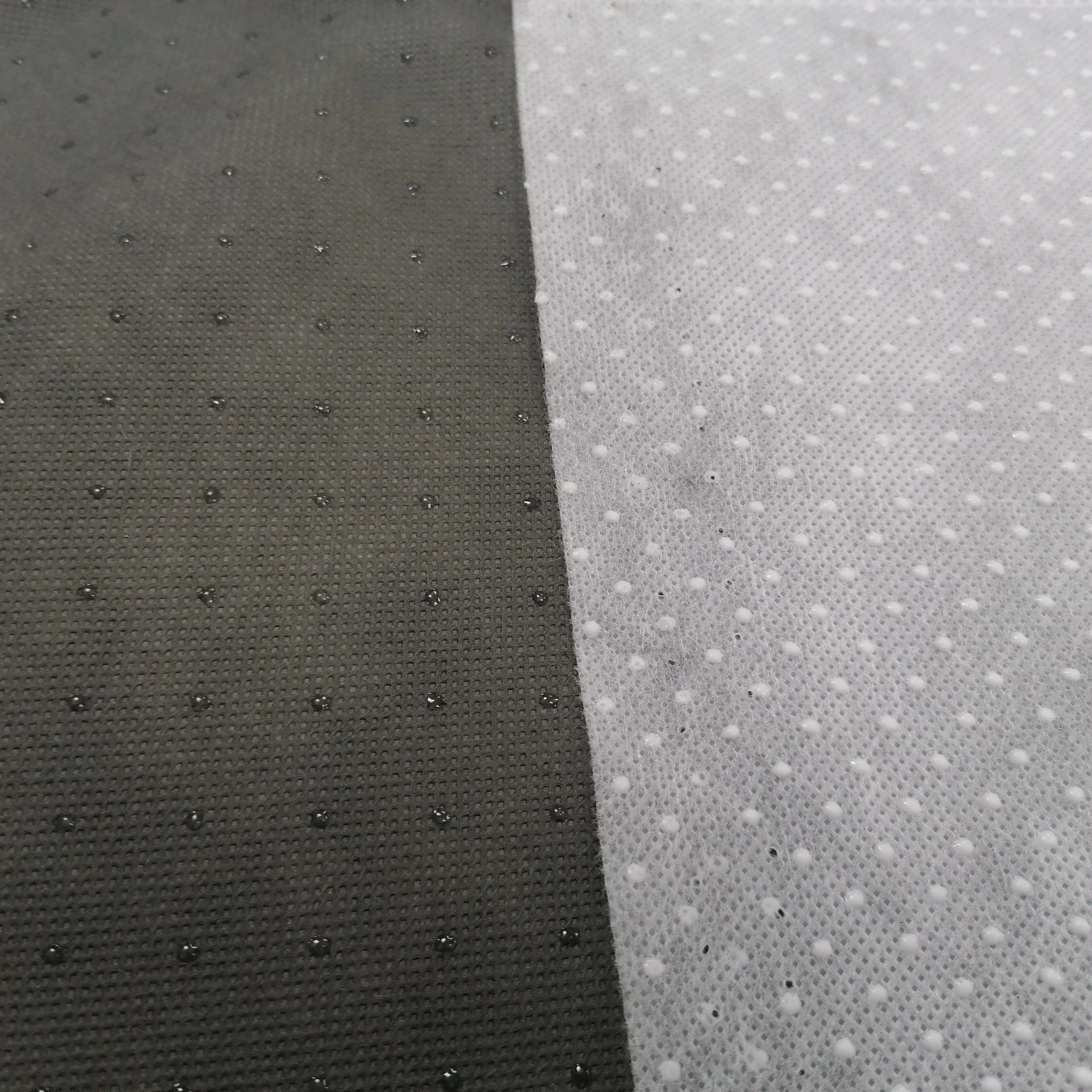 Pet mattress fabric stitchbond PVC white dot 80-180gsm anti-nonslip fabric stitch bond nonwoven fabric for Mattress and sofa