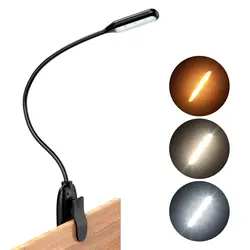 Custom Factory New Design Flexible Clip-on Led Reading Desk Lamp With Charge Indicator and Micro USB desk lamp led