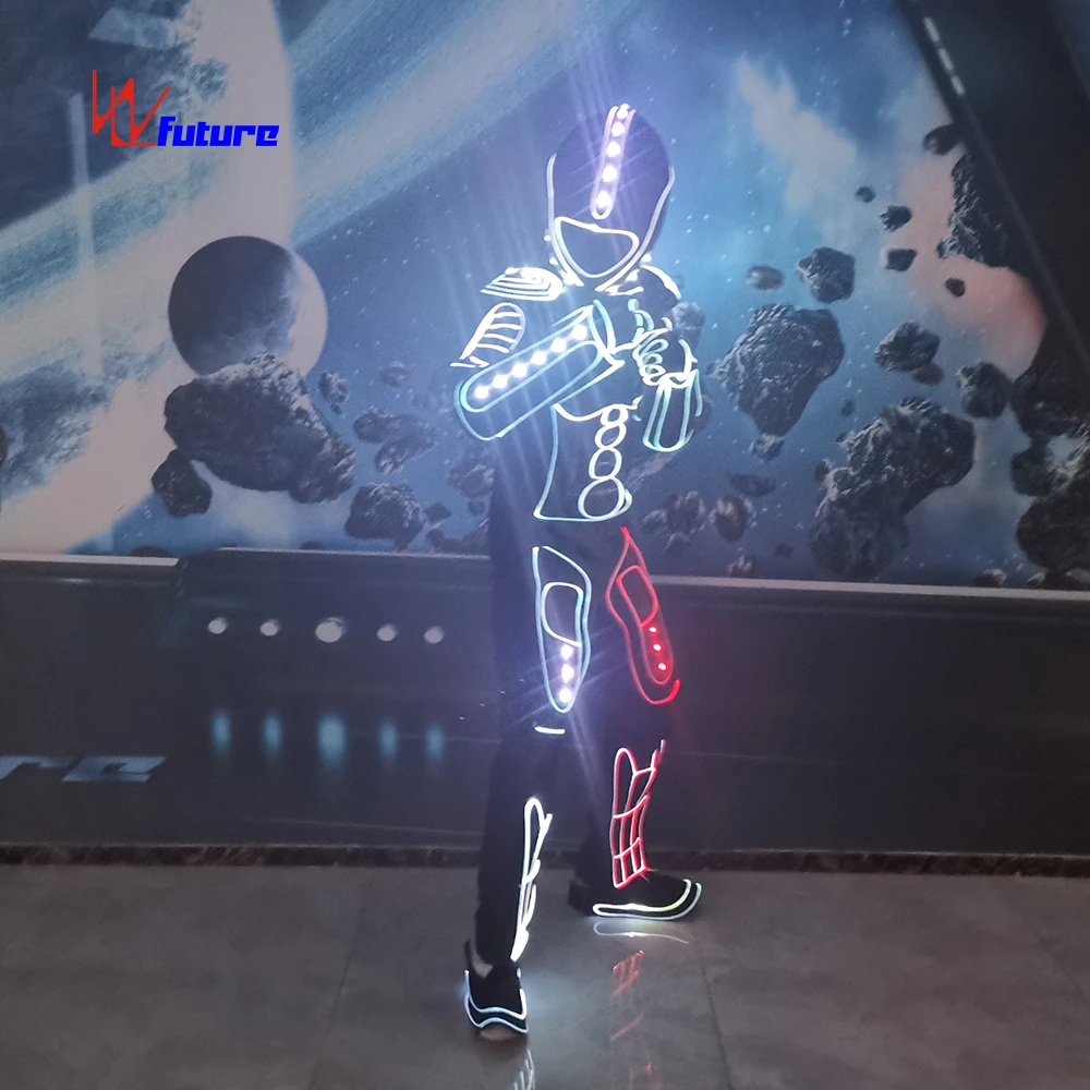 Neon luminous Warrior Costume Armor Halloween dance show Performance Clothes For Unisex