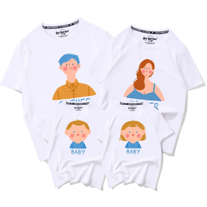 
Family Clothes Custom T-shirt Graphic Outfits Customized Any Pattern - Baby and parents 