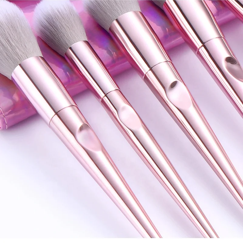 10 Pcs Makeup Brush Set Eye Shadow Brush Powder Paint Laser Beauty Kit for Girls
