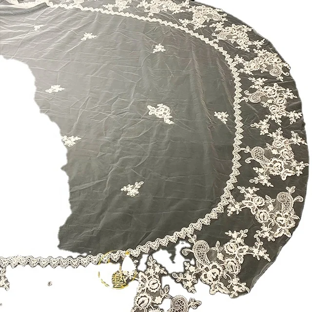 
Ivory 3M1 tier Lace Wedding Veil 