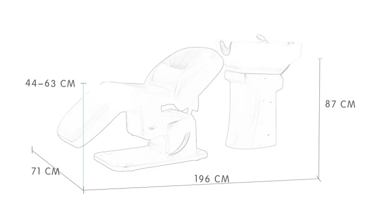 Ceramic basin and good ABS material shampoo chair hair salon