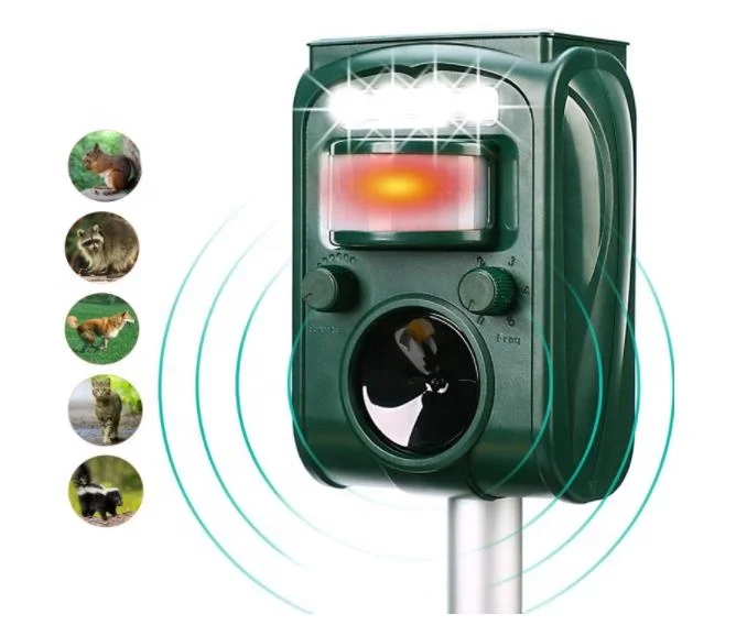 GH-501 Ultrasonic solar powered outdoor animal repeller device for garden use