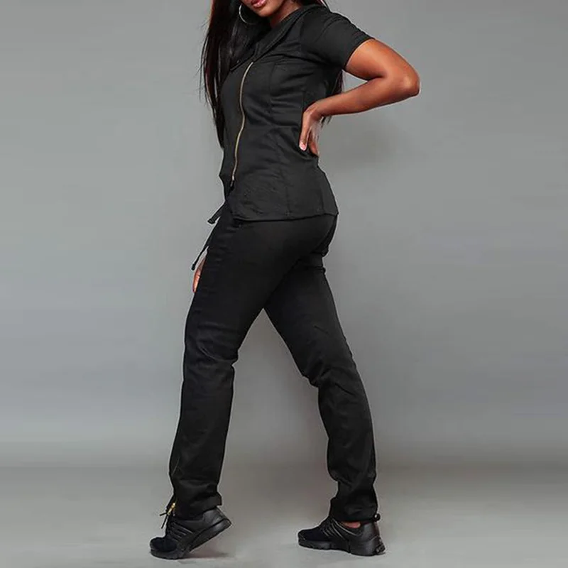 Wholesale custom nurse scrubs stretchy plus size scrubs jogger sexy fashion women nursing scrubs uniforms sets nurse