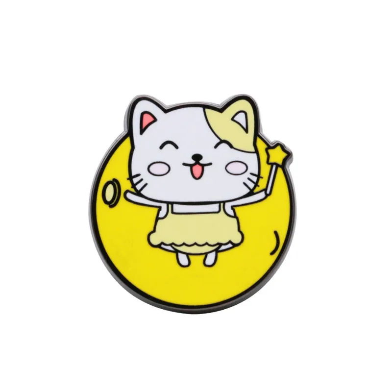 metal cartoon animal brooch pin badges for clothing luxury fashion custom cat enamel  lapel pin with butterfly clasp