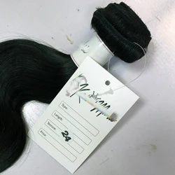 Custom products labels printing recycled paper hang tags, wig bundle hair extensions hang hair tags