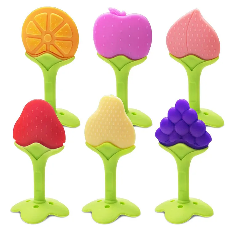Wholesale new silicone bpa free baby teething chew toys soft food grade silicone baby teether