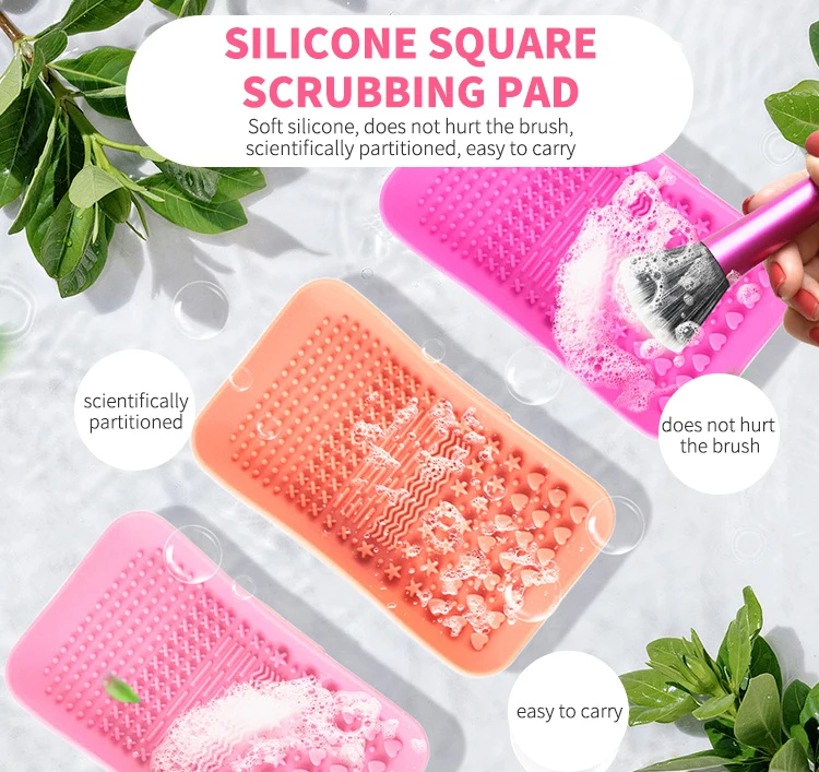 
Popular Cosmetic Washing Tool Silicone Cleaner Pad Makeup Brush Cleaning Mat 
