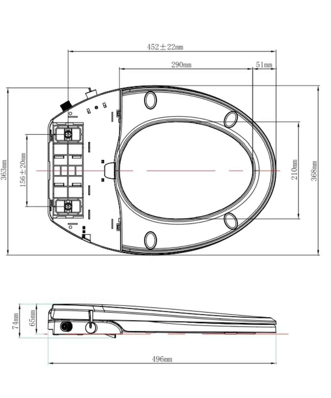 factory price  non electric toilet seat bidet cover PP material  ECO with nozzles combined toilet and bidet for home