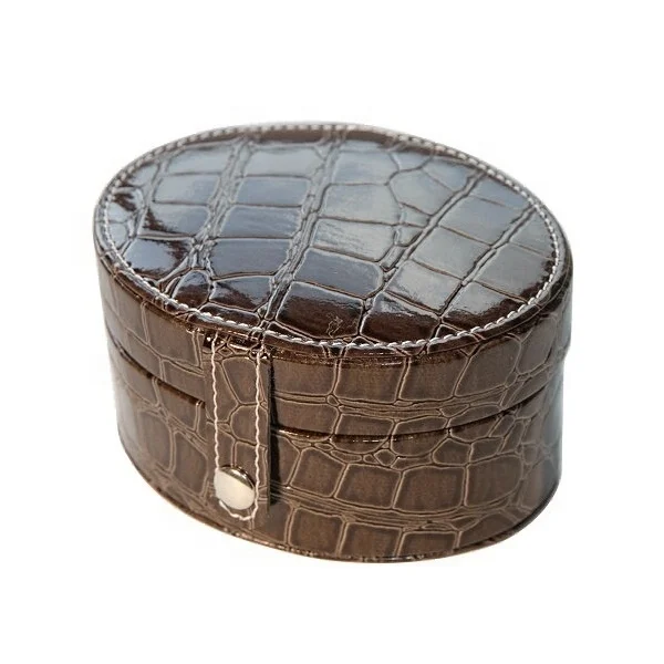 Fashion Customized Pu Leather Travel Alarm Clock With Jewelry Box LG2049C