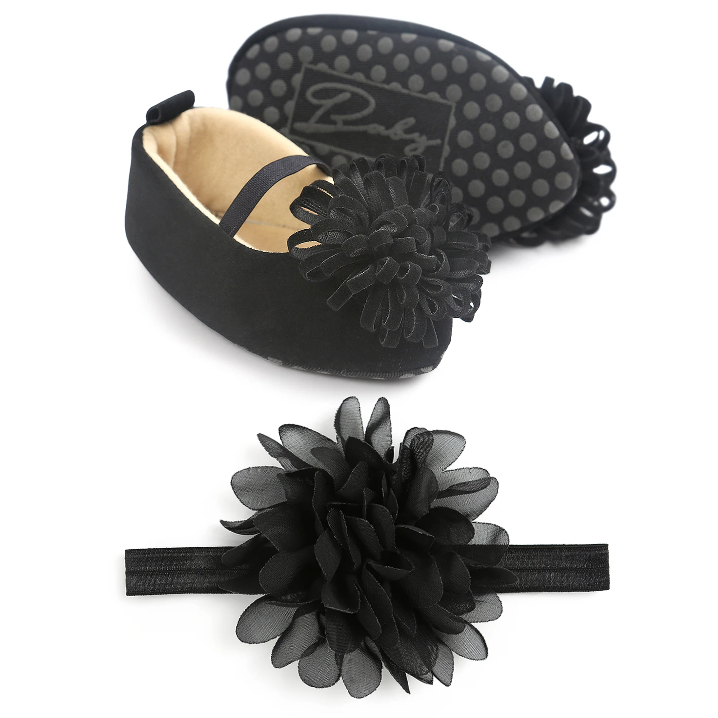 Child Moccasin Shoes Casual Wear Baby Dress Shoes & Headband Set Flower Toddler girl Kids New Born Baby Infant Toddler Shoes