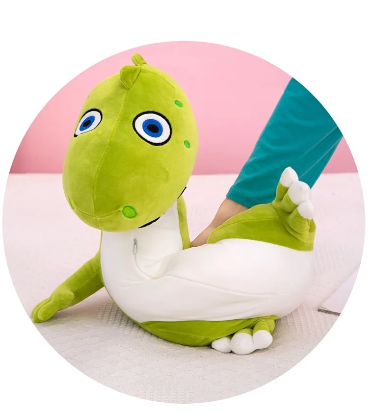 Plush Lovely Cartoon Baby Sleeping Dinosaur Animal Pillow Kids Travel Blanket Gift Cartoon Pillow Blanket