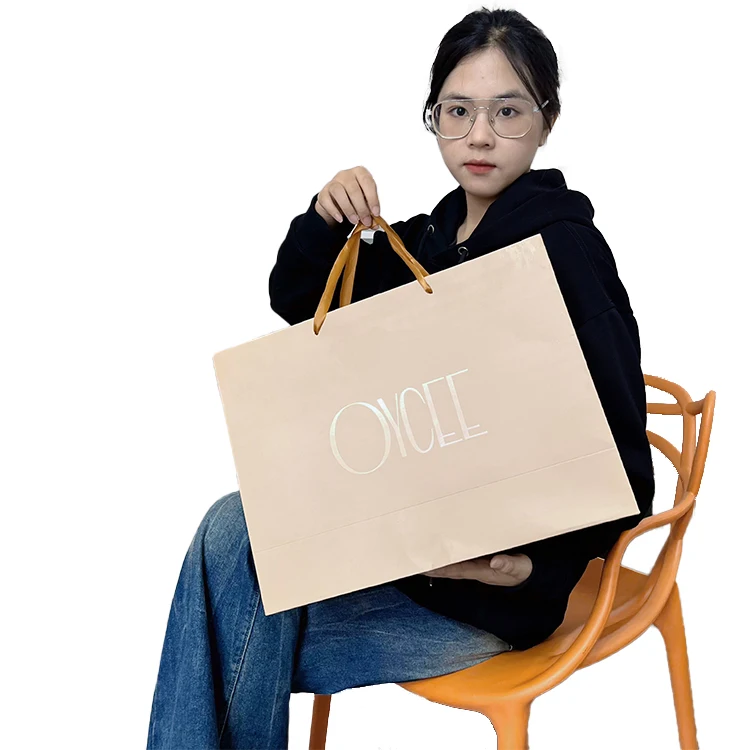 Custom Private Logo Printed Black Pink Small Personalized Luxury Shopping Tote Gift Paper Bags With Ribbon Handles For Jewelry