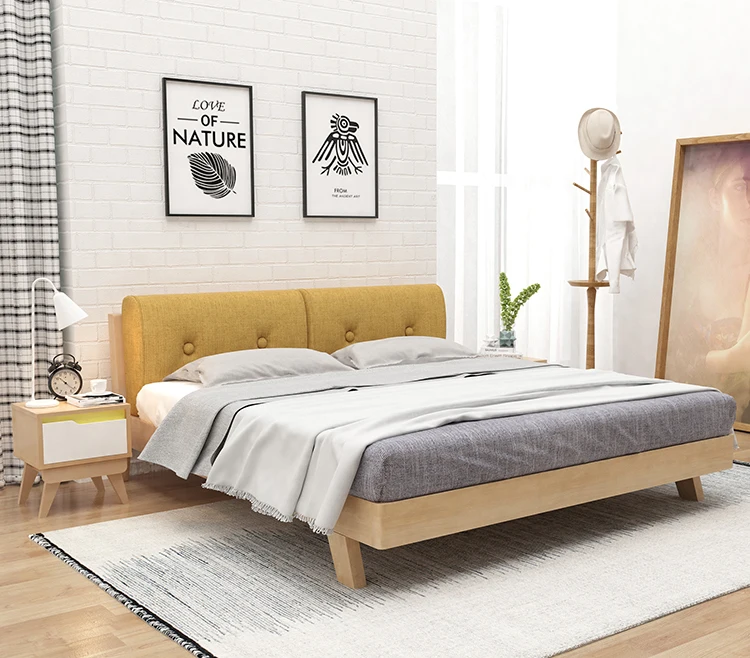 Modern HPL wooden queen size bedroom furniture sets