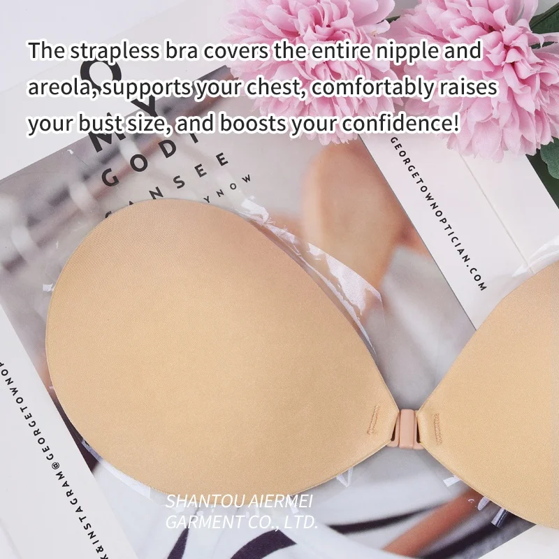 Shantou Aiermei Dropshipping Chest Stickers Lift Up Nude Bra Self Adhesive Bra Nude Invisible Cover Pad Sexy Sticky Bra