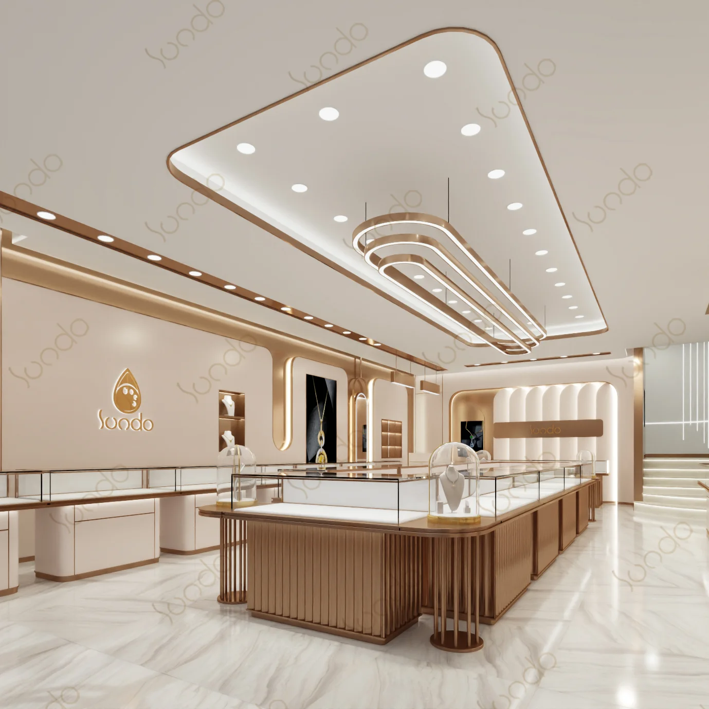 High-end boutique jewellery shop interior design Luxury jewellery showroom furniture design custom jewelry display shop