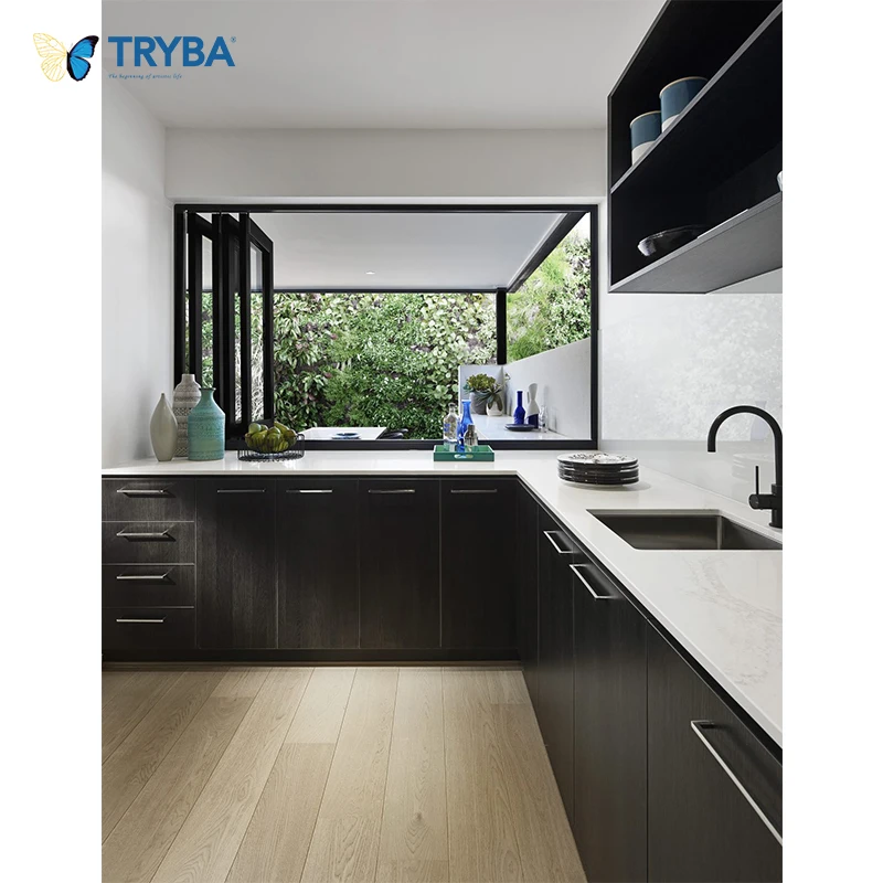Wholesale Soundproof aluminium profile double glass folding window for kitchen