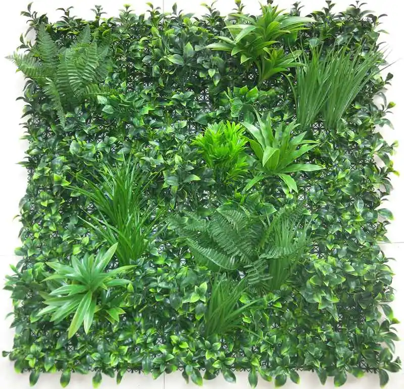 Wholesale greenery leaves hanging artificial hedge boxwood mat panels plastic plants wall for outdoor decoration