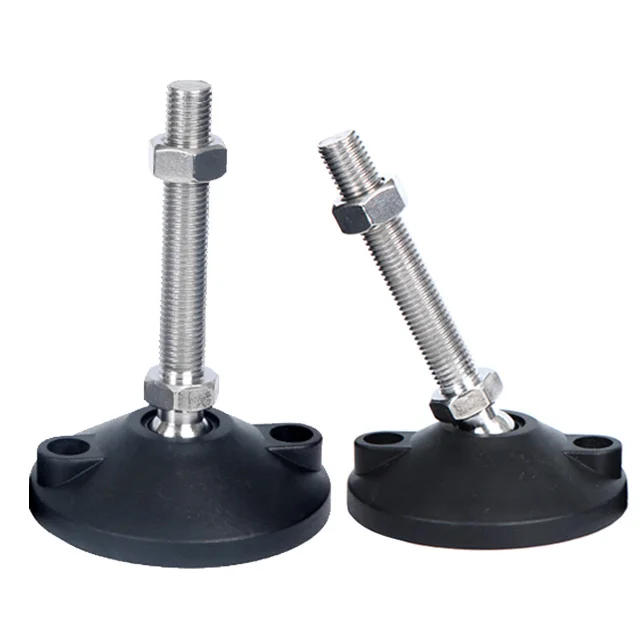 Adjustable feet 304 stainless steel glide machine leveling feet bolt swivel leveling feet M20 with Nylon base diameter 120mm