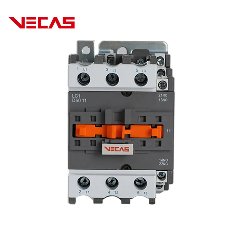 Vecas CJX2 LC1 D5011 Contactor AC 3Pole 50A 12V 24V 110V 220V 360V 380V 50/60hz DC Coil Electrical AC Magnetic Contactor