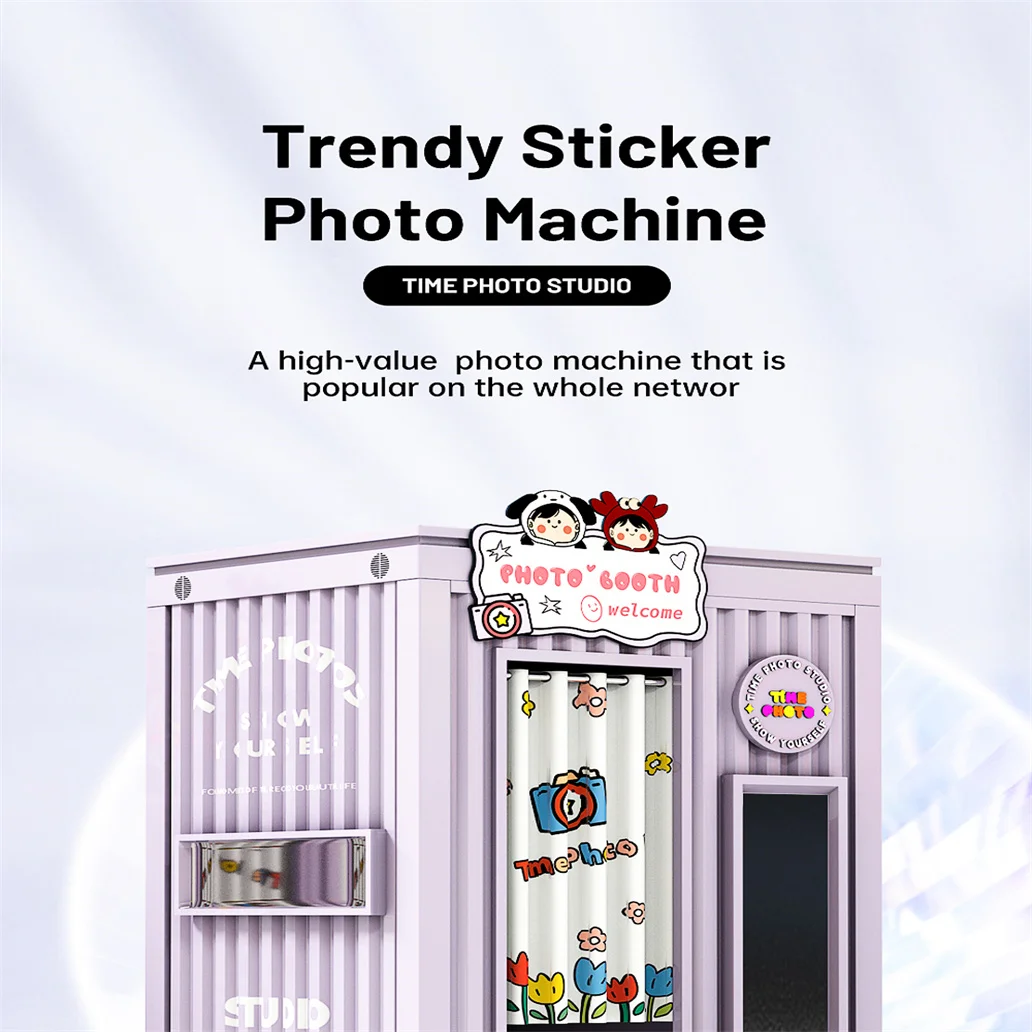 Umei Coin-Operated 360 Mirror Photo Booth Machine Instant Print Vending Kiosk